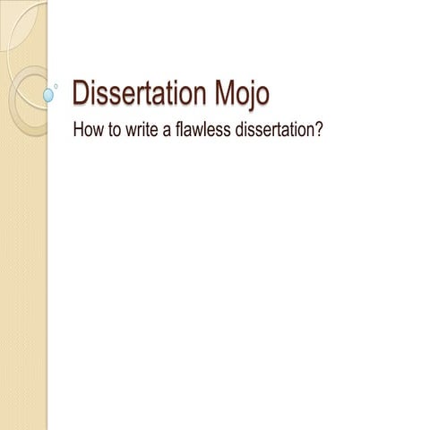Dissertation mojo1