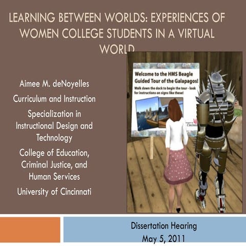 Learning between worlds: Experiences of women college students in a virtual world