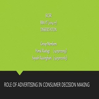 ROLE OF ADVERTISING IN CONSUMER DEC...