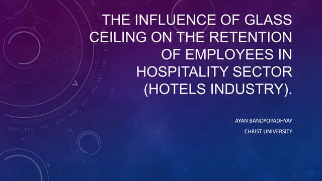 Glass Ceiling in Hotels industry