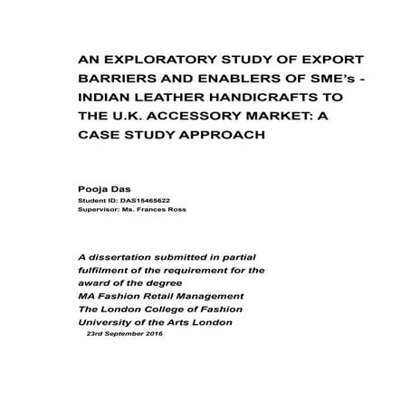 Export barriers and enablers faced by Indian Leather Handicraft Sector