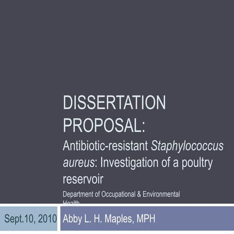 Antibiotic-resistant Staphylococcus aureus: Investigation of a poultry reservoir