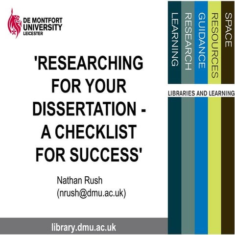Dissertation research: a checklist for success