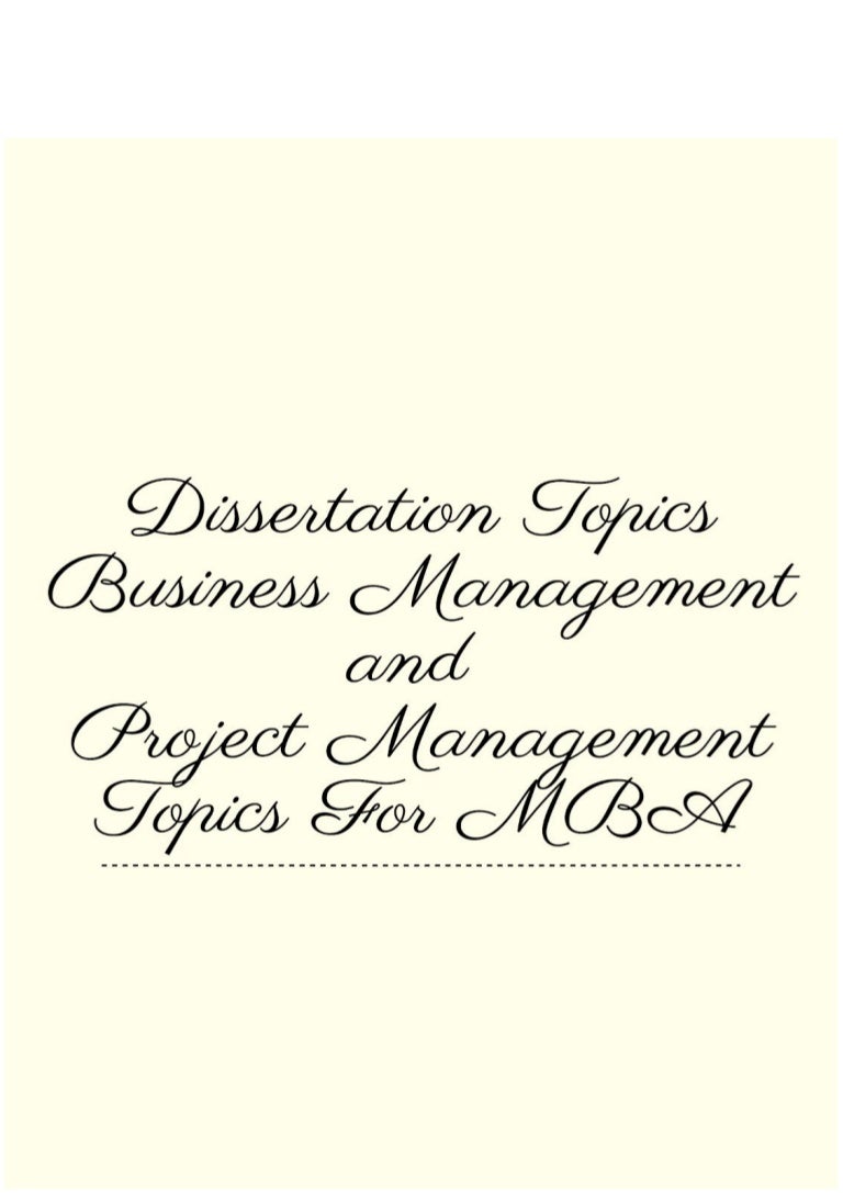 dissertation on project management
