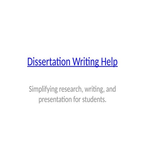 Dissertation Writing Help Presentation Pptx