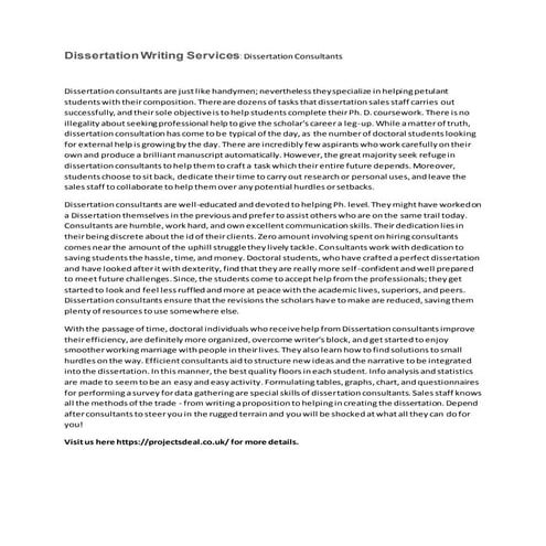 Dissertation writing services