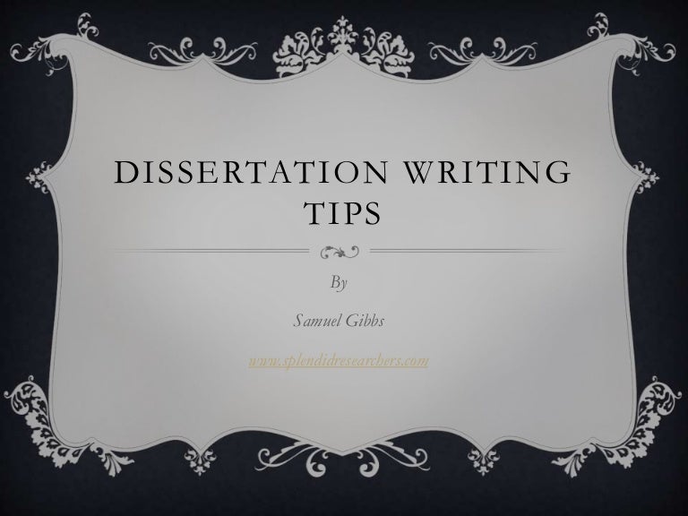 Dissertation advice writing