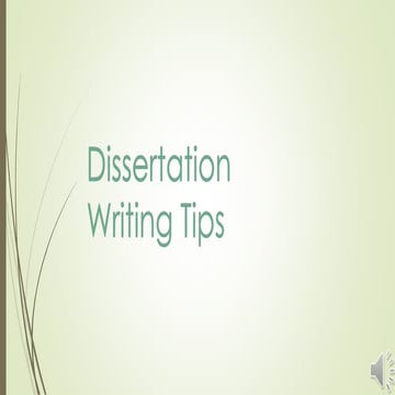 Dissertation Writing Tips