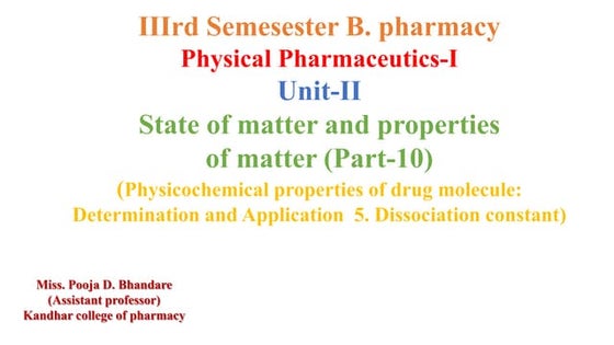 State of matter and properties  of matter (Part-10)(Physicochemical properti...