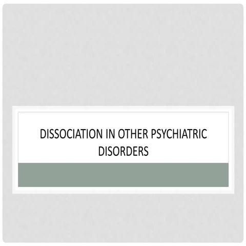 Dissociative disorder 2