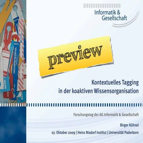 Kontextuelles Tagging in der koaktiven Wissensorganisation