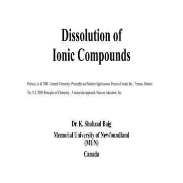 Dissoltion of ionic compounds 