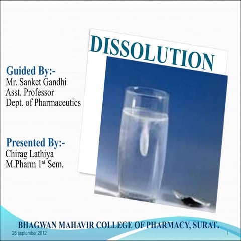 Dissolution chapter  and different mechansims