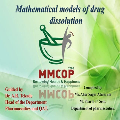 Dissolution kinetics and dissolutition modesl