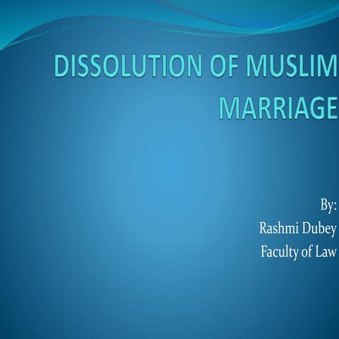 Dissolution of Muslim marriage