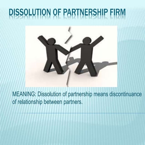 Dissolution of partership firm