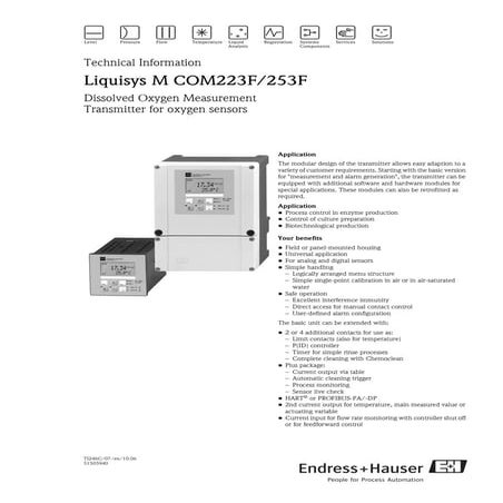 Dissolved Oxygen Transmitter-Liquisys M COM223F/253F