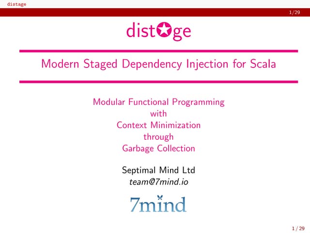 ScalaUA - distage: Staged Dependency Injection