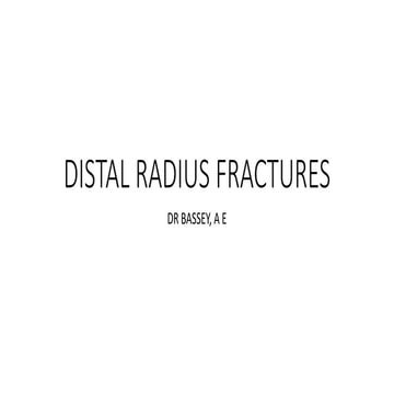 Distal radius fractures