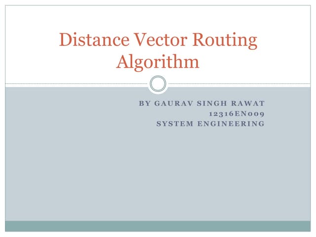 Distance vector routing algorithm
