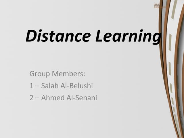 Distance Learning