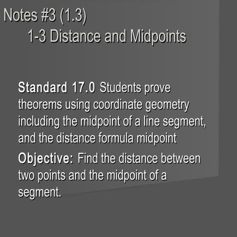 Distance and midpoint formula