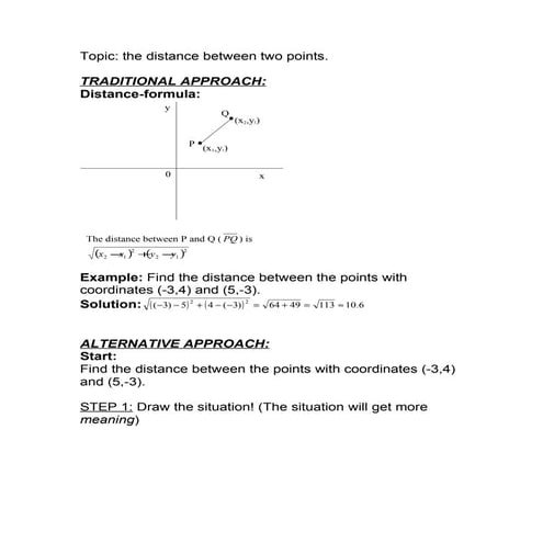 Distance between two points