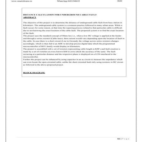 Distance calculation for underground cable fault | DOC