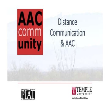 Distance communication and AAC