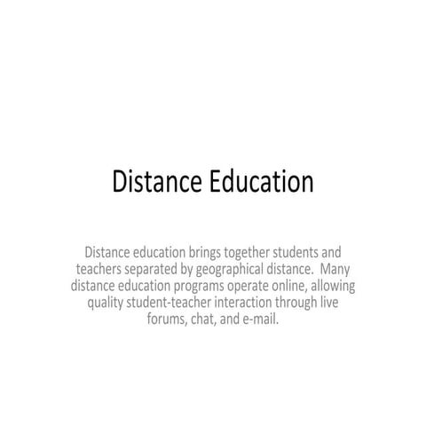 Distance Education