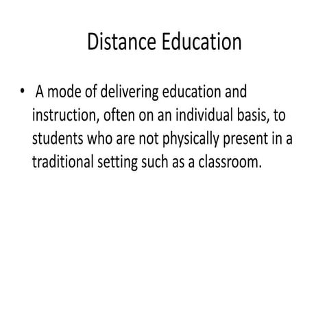 Distance education