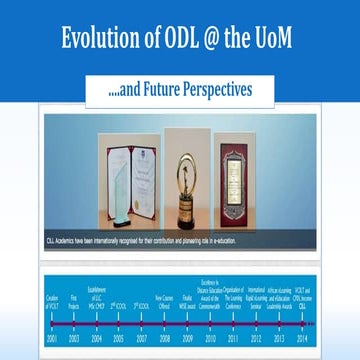 Evolution of DE at UoM....and Future Perspectives