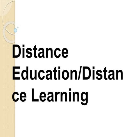 Distance education