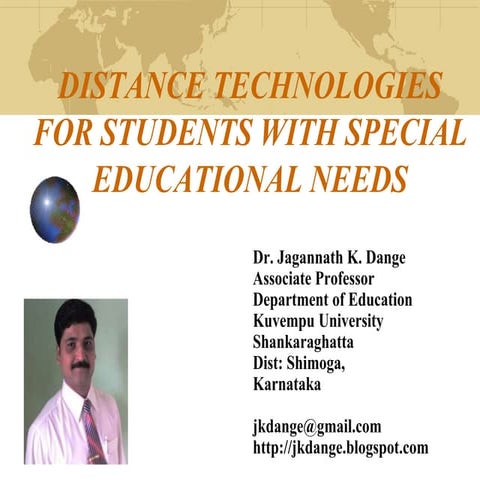 Distance Education Technologies for Students with Special Educational Needs