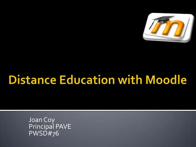 Distance Education with Moodle Day 1