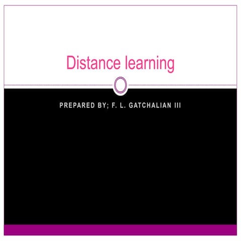 Distance Learning / Education