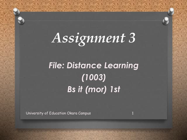 Distance Learning