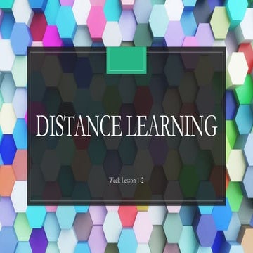 Distance learning lessons week 1 2 | PPTX