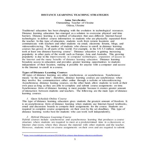 Distance learning savchenko