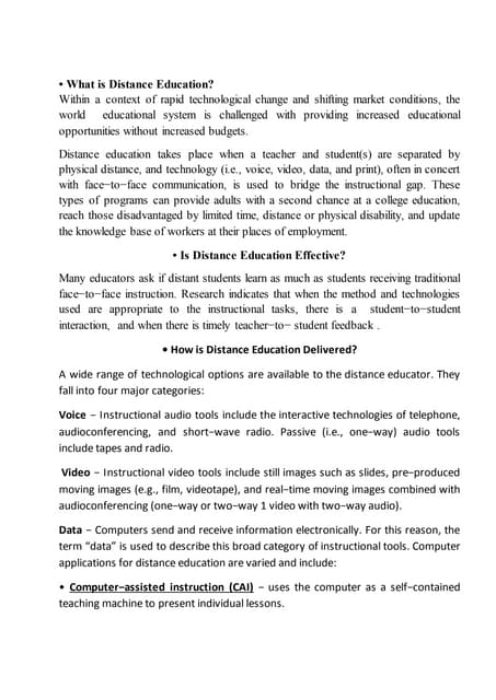 Distance learning teaching strategies