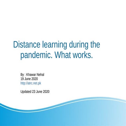 What was learned about what works in distance learning in 2020