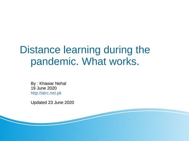 What was learned about what works in distance learning in 2020