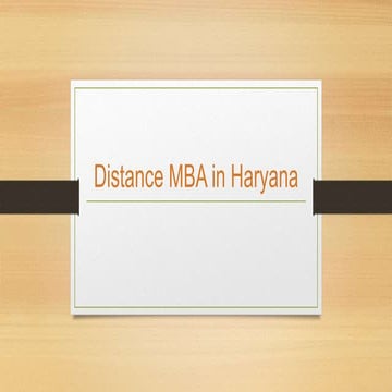 Distance Management Courses | Correspondence MBA | Distance MBA in Haryana