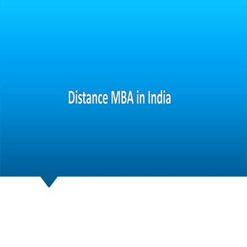 Distance MBA in India