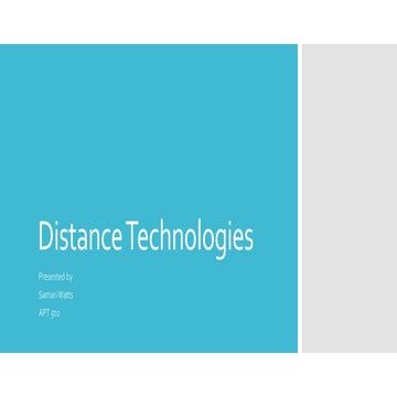 Distance technologies