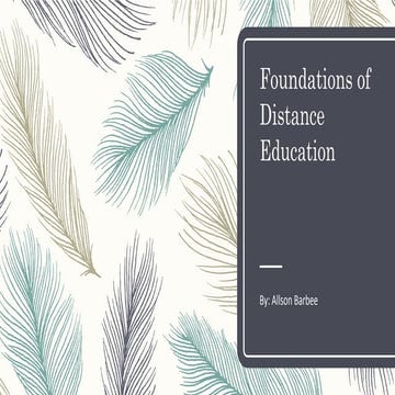 foundations of distance education