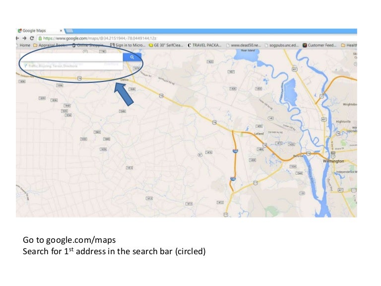 Distance tool on google maps