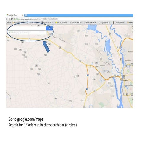 Distance tool on google maps