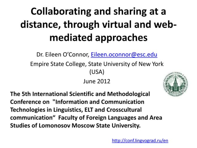 Collaboration At a Distance in Higher Education