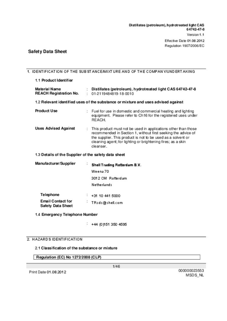 Distillates Petroleum Hydrotreated Light Cas 64742 47 8